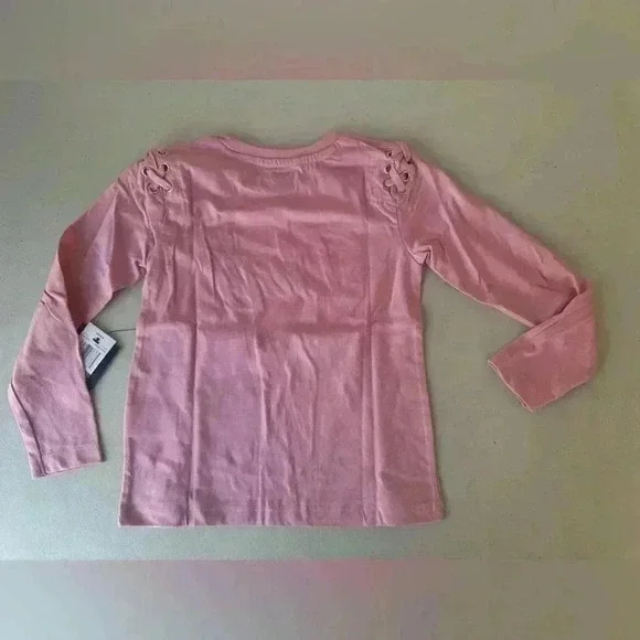 DKNY Girls' Fashion Long Sleeve T-Shirt Love Pink Heather Size 6x and 5T - Picture 2 of 9